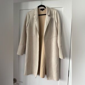Premise Cream Faux Suede Open Coat